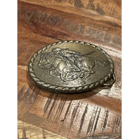 Vintage Pony Express Rider Belt Buckle Mervyns Commemorative 1981 - Picture 1 of 2